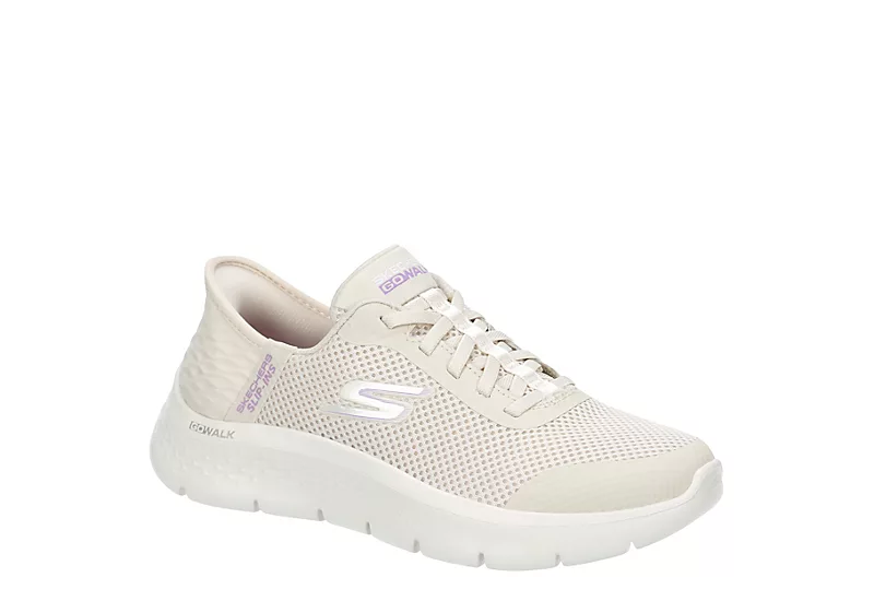 Skechers Womens Go Walk Flex Bungee Slip-ins Running Shoe - Off White 3 Skechers Womens Go Walk Flex Bungee Slip-ins Running Shoe - Off White