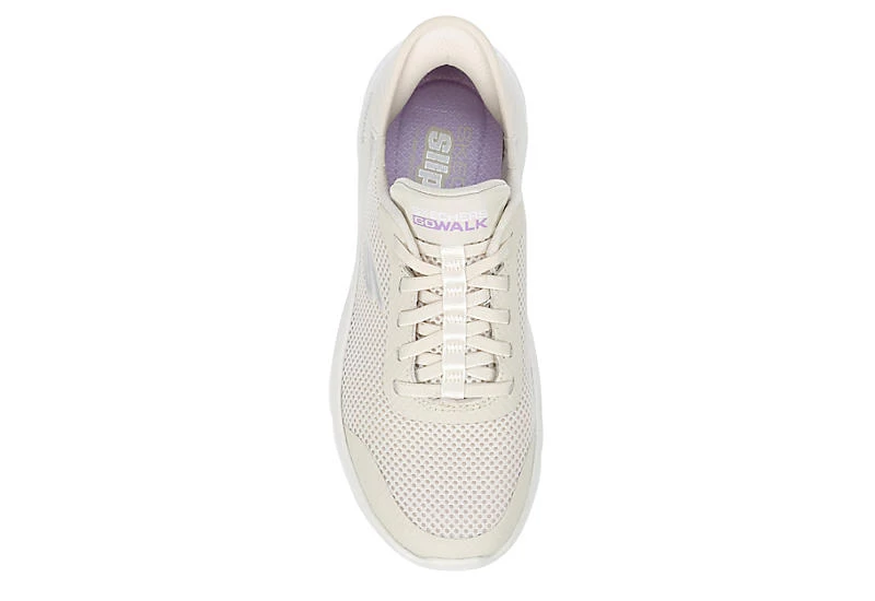 Skechers Womens Go Walk Flex Bungee Slip-ins Running Shoe - Off White 8 Skechers Womens Go Walk Flex Bungee Slip-ins Running Shoe - Off White - Image 6