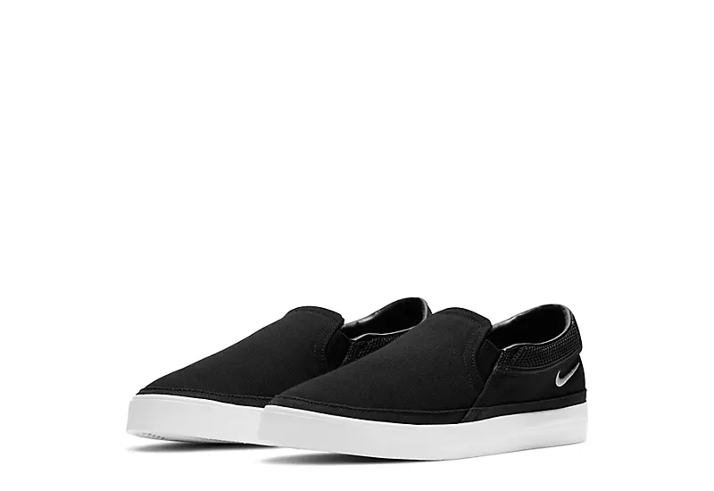 Nike Womens Court Legacy Slip On Sneaker - Black 3 Nike Womens Court Legacy Slip On Sneaker - Black