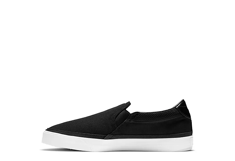 Nike Womens Court Legacy Slip On Sneaker - Black 5 Nike Womens Court Legacy Slip On Sneaker - Black - Image 3